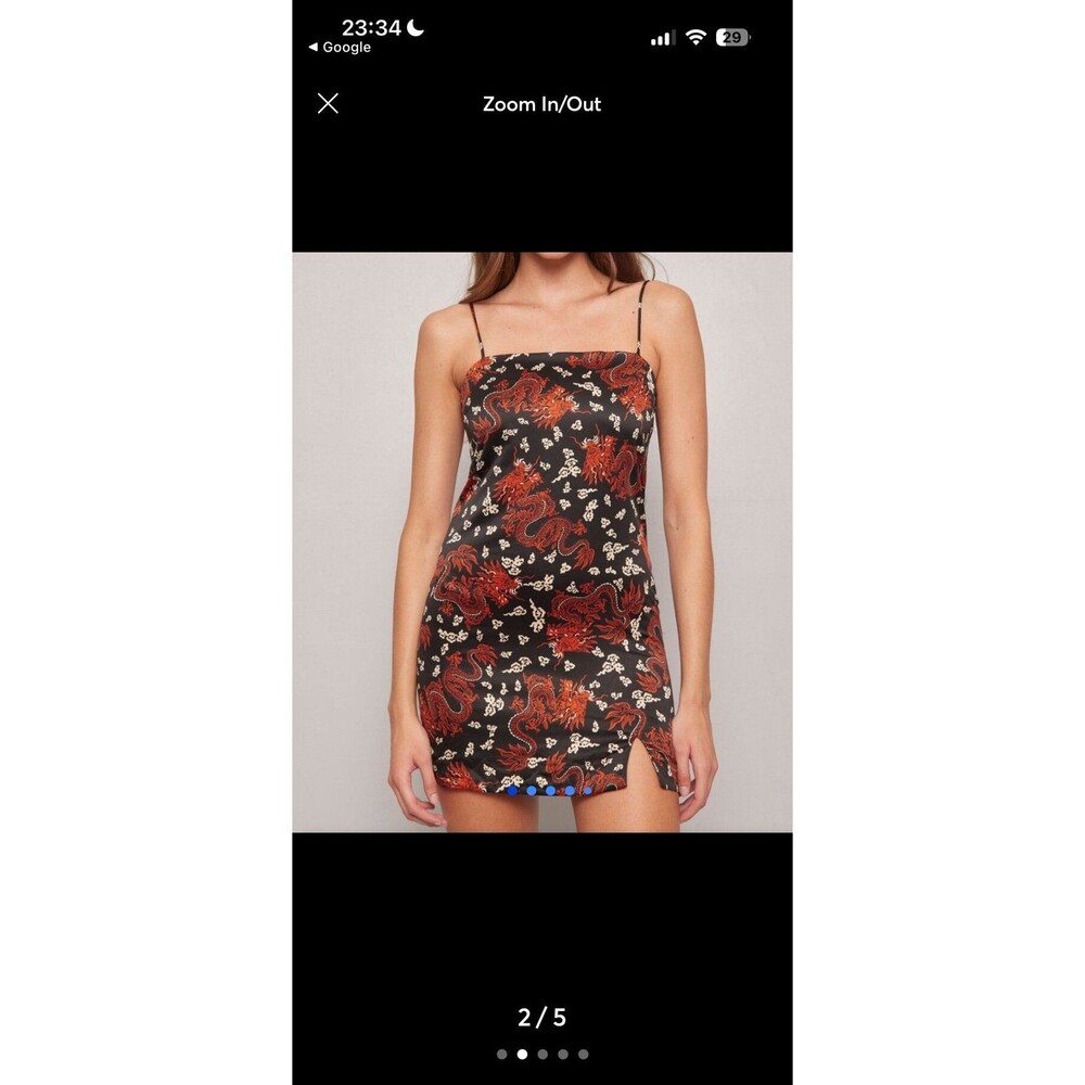 NWOT/like new Zara Black/Red Dragon Print Mini Dress
